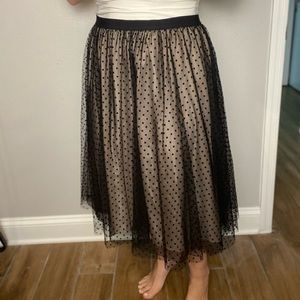Nude with black overlay ballerina skirt